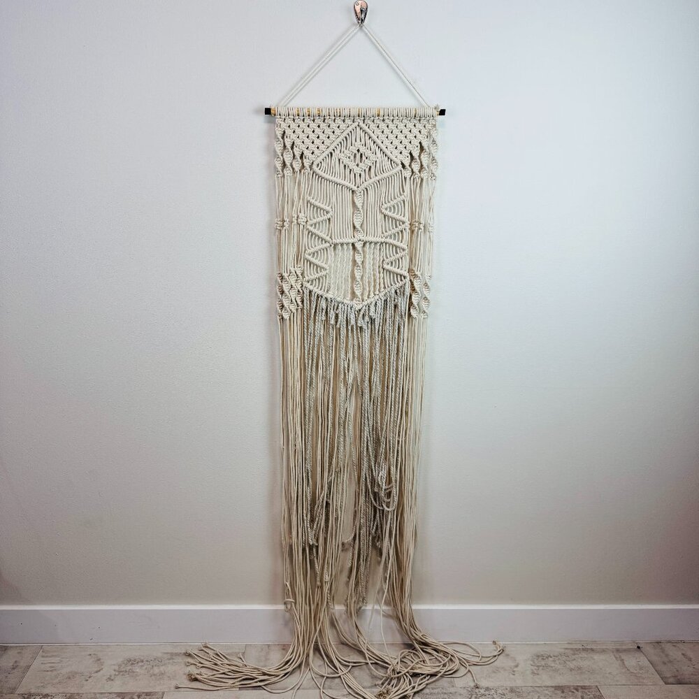 Macrame Large Wall Decor Cream 6 ft. Hanging Boho Art Space Handmade